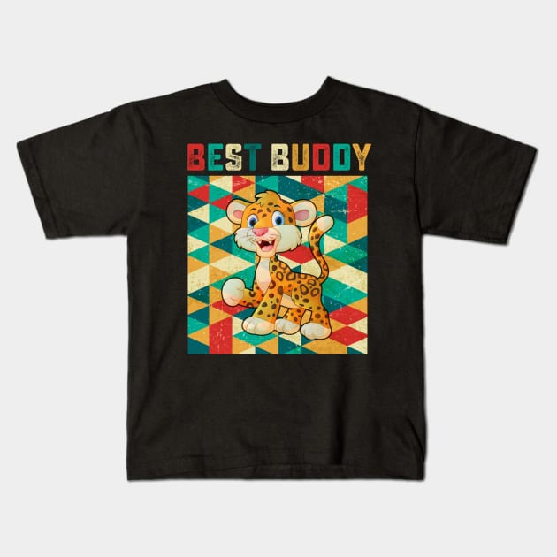 Best Buddy Leopard Kids T-Shirt by danieldamssm